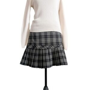 Necessary Objects Black Plaid Mini Skirt